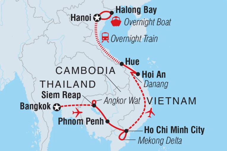 Cambodia Vietnam Map